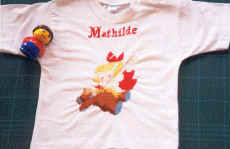 tee-shirt ralis pour les 1 an de Mathilde