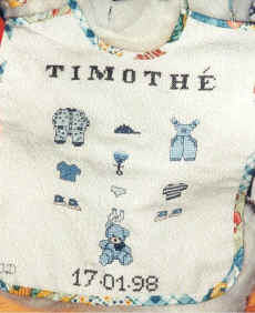 bavoir de mon petit cousin Timothé