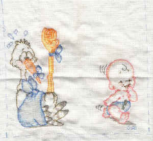 broderie inspirée du faire-part de naissance de Clémentine