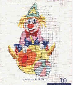 clown brodé par Nathalie